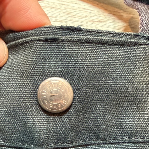 Hermes Black and Brown Canvas Tote - Picture 3 of 7